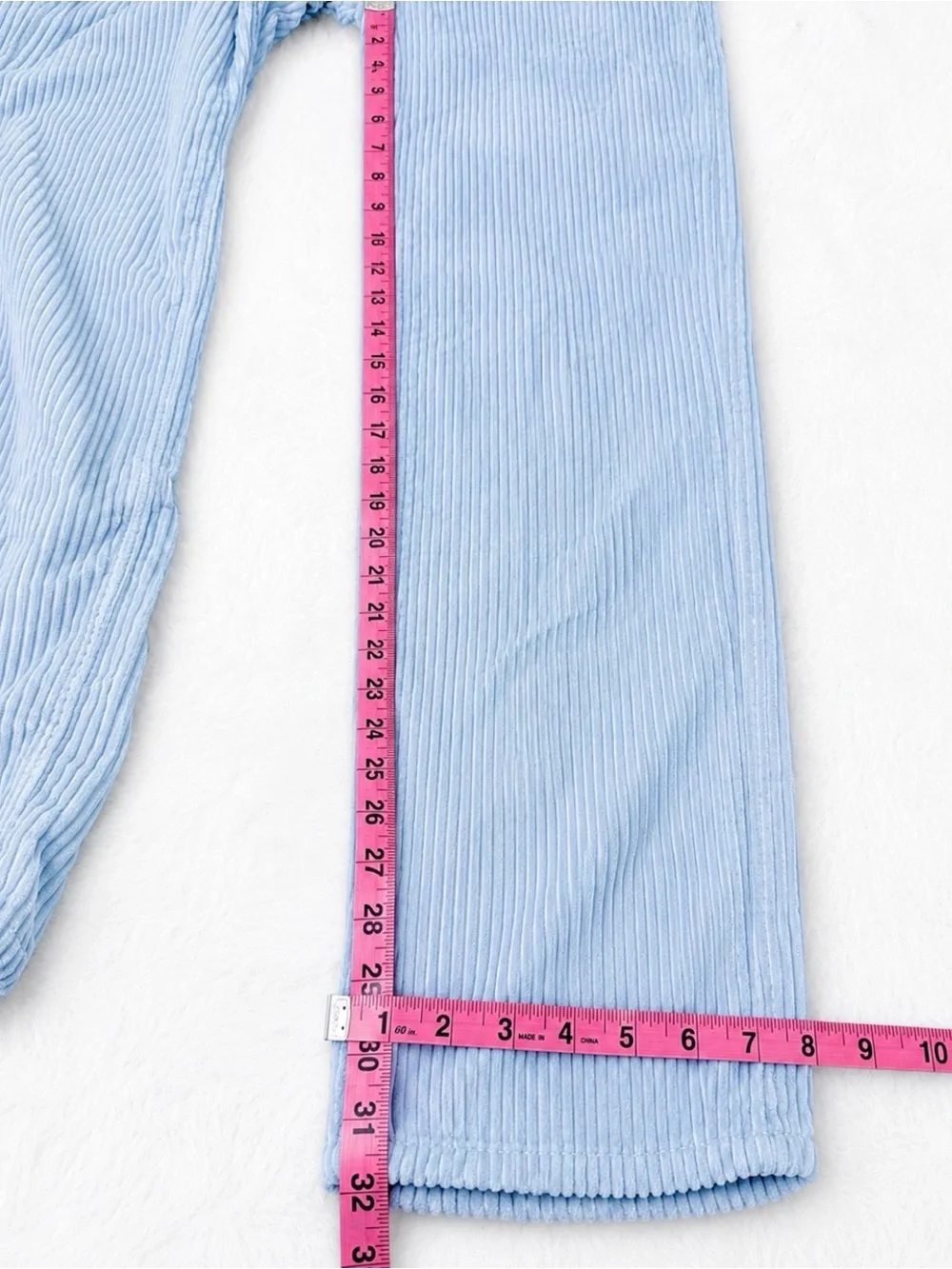Levis 514 Corduroy Pants Men 30x32 Light Blue Wide Wale Straight Leg Cords Read
